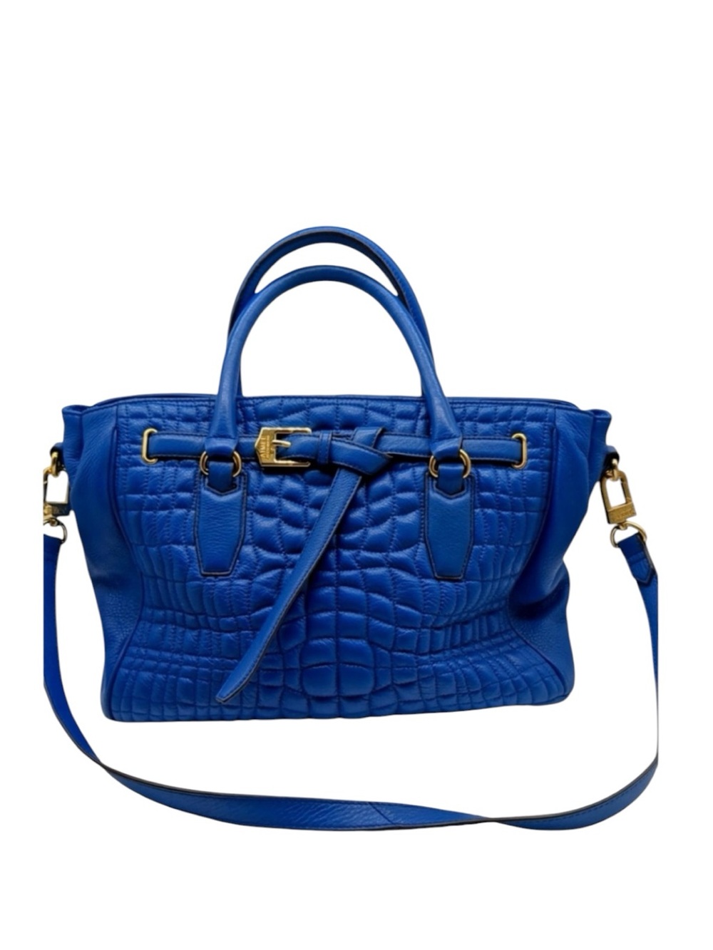 NWT Aimee Kestenberg Dani Quilted Blue Leather  Satchel Shoulder Bag